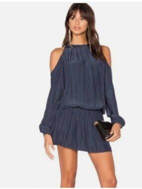 Ramy Brook Cold Shoulder Navy Dress